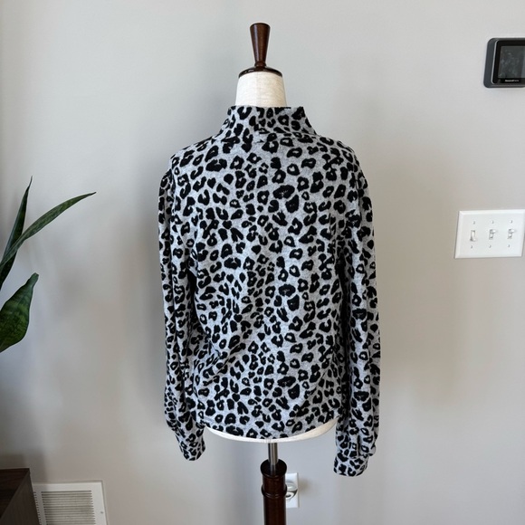 Sanctuary NITE SPOTS For Keeps Long Balloon Sleeve Mock Neck Top - Leopard Print - Picture 11 of 12